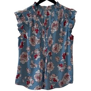 Daniel Rainn Women’s Blue Floral Blouse Size Medium